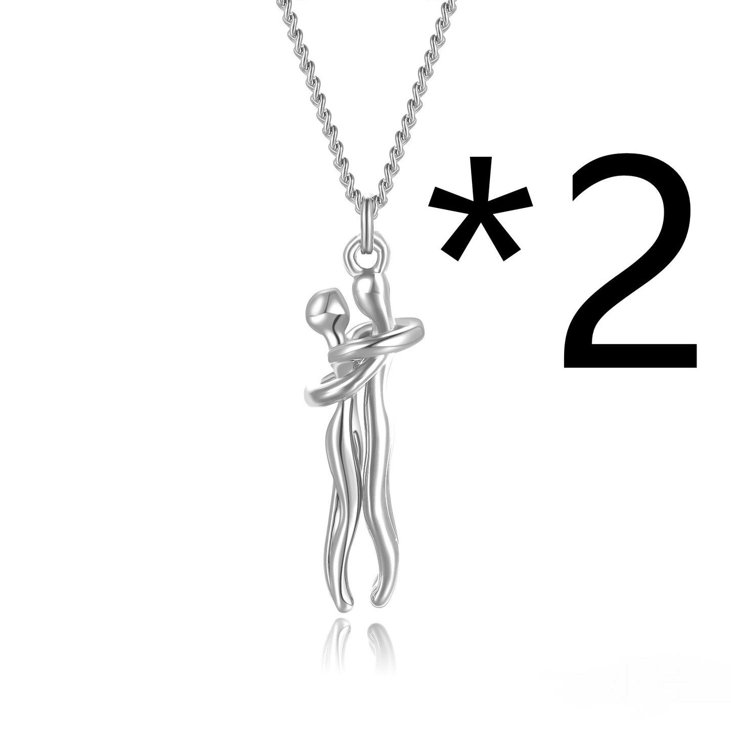 Hot Sale Affectionate Hug Necklace Couples Anniversary Valentine's Day Gift Fashion Punk Street Style Pendant Necklace ShopyRight