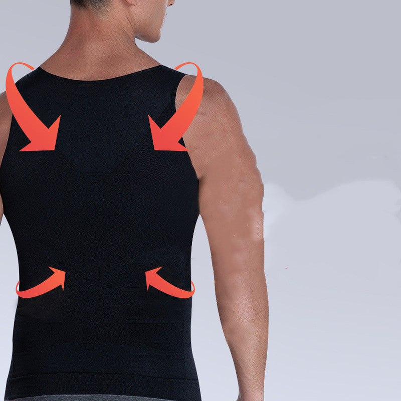 Men's Body Shapers Belly Contracting And Close-fitting Breast Shaping Vest