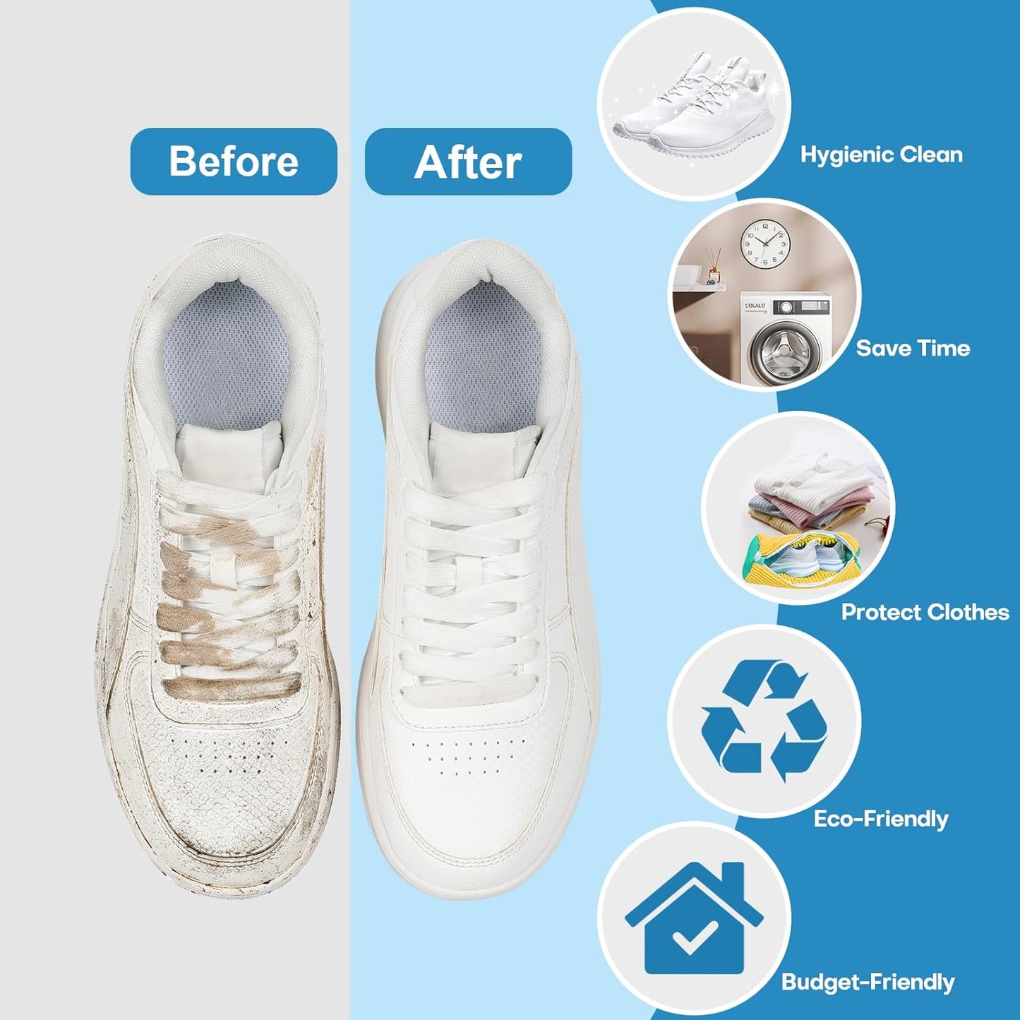 1PCS Washing Shoes Bag Cotton Laundry Fluffy Fibers Easily Remove Dirt Washing Bags Anti-Deformation Shoes Clothes Organizer Shopylife