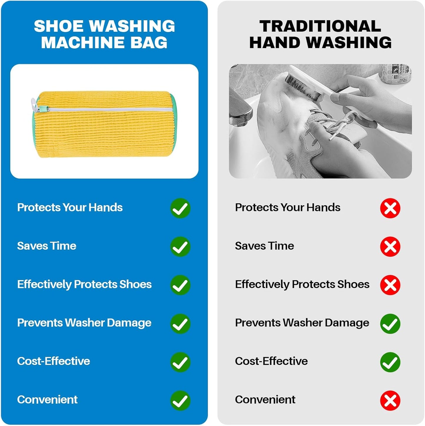1PCS Washing Shoes Bag Cotton Laundry Fluffy Fibers Easily Remove Dirt Washing Bags Anti-Deformation Shoes Clothes Organizer Shopylife