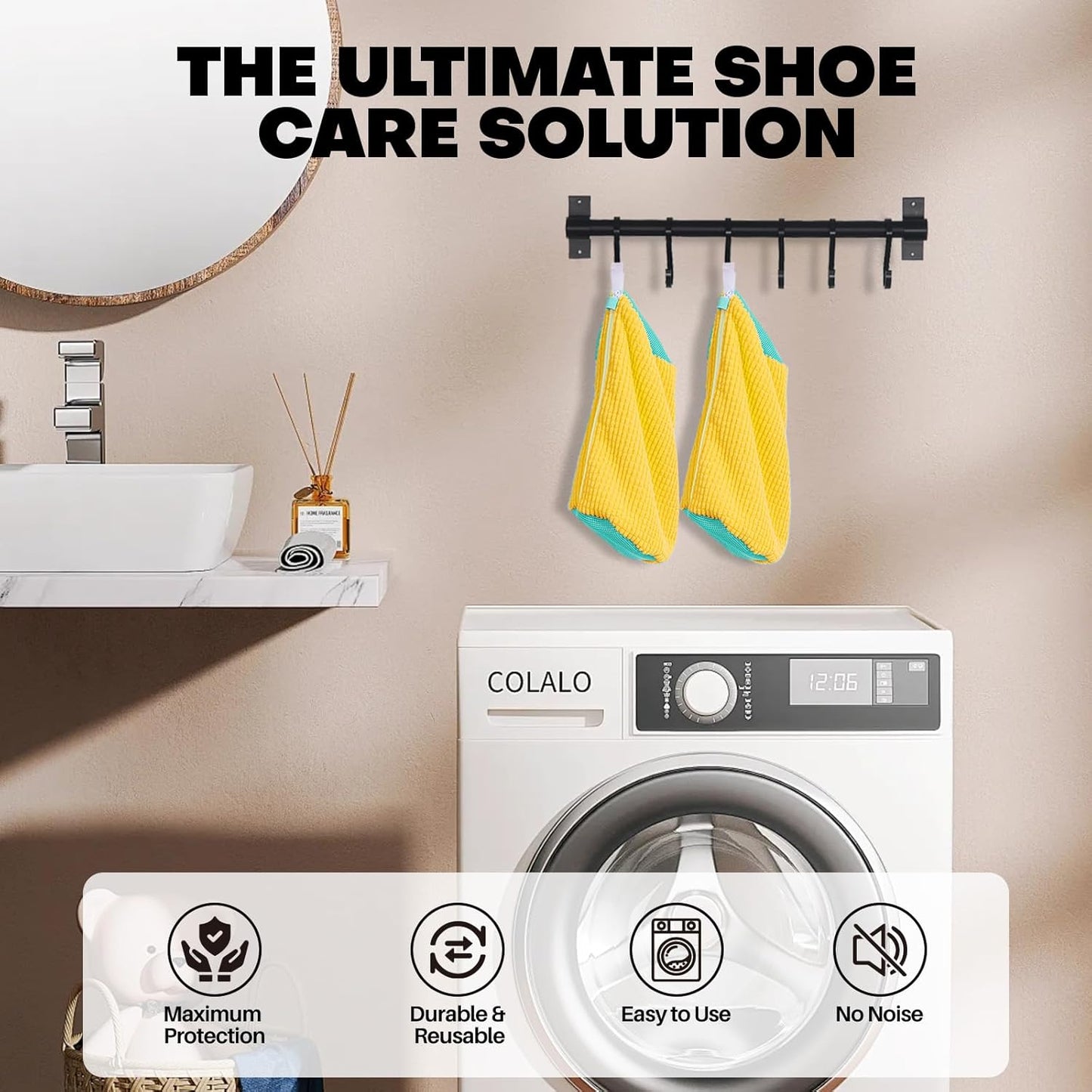 1PCS Washing Shoes Bag Cotton Laundry Fluffy Fibers Easily Remove Dirt Washing Bags Anti-Deformation Shoes Clothes Organizer Shopylife