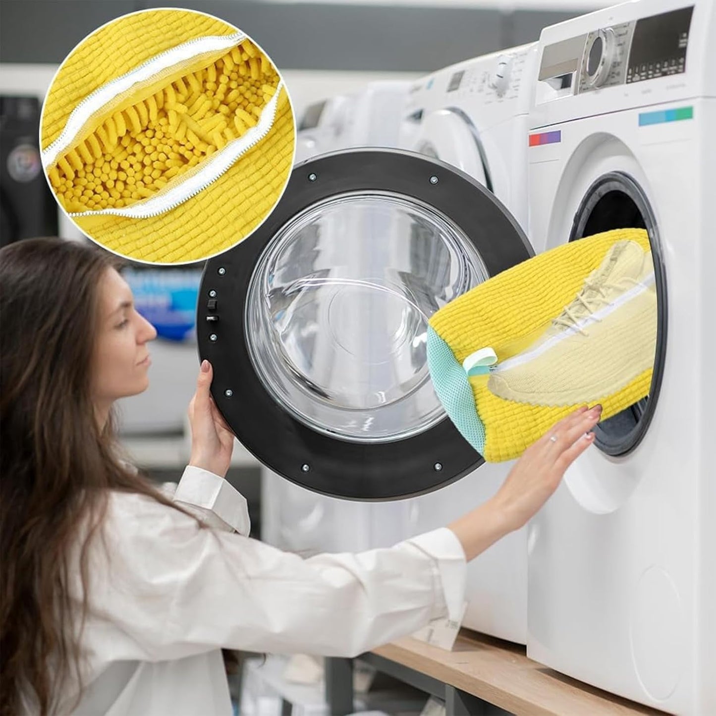 1PCS Washing Shoes Bag Cotton Laundry Fluffy Fibers Easily Remove Dirt Washing Bags Anti-Deformation Shoes Clothes Organizer Shopylife