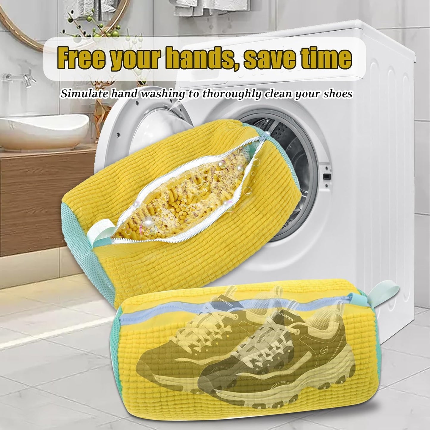 1PCS Washing Shoes Bag Cotton Laundry Fluffy Fibers Easily Remove Dirt Washing Bags Anti-Deformation Shoes Clothes Organizer Shopylife