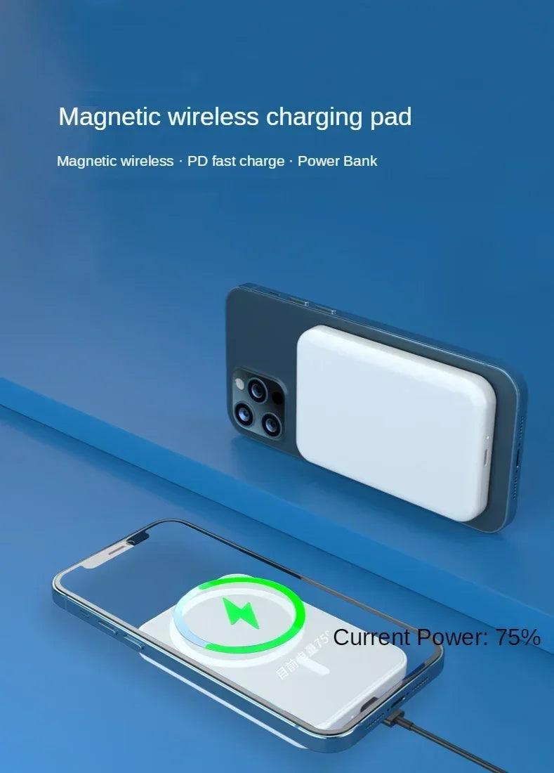 Magnetic Wireless Power Bank External Portable Battery Pack For iphone 11 13 12 14 15 Pro Max Mini Powerbank Moblie Phone Case - Shopylife -