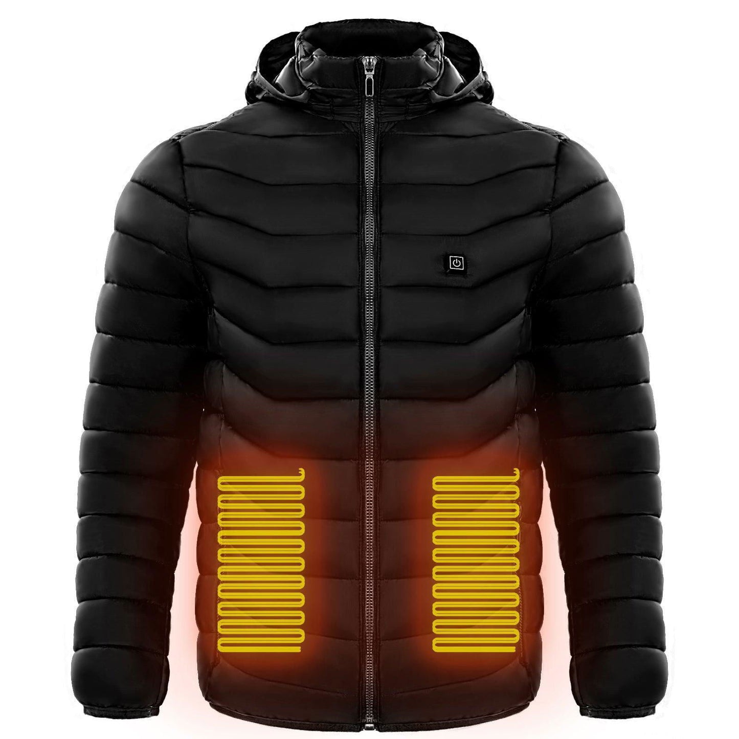 Men Heated Puffer Jacket Electric Heating Coat Insulated Hood Windbreaker 9Heat Zones - Shopylife -