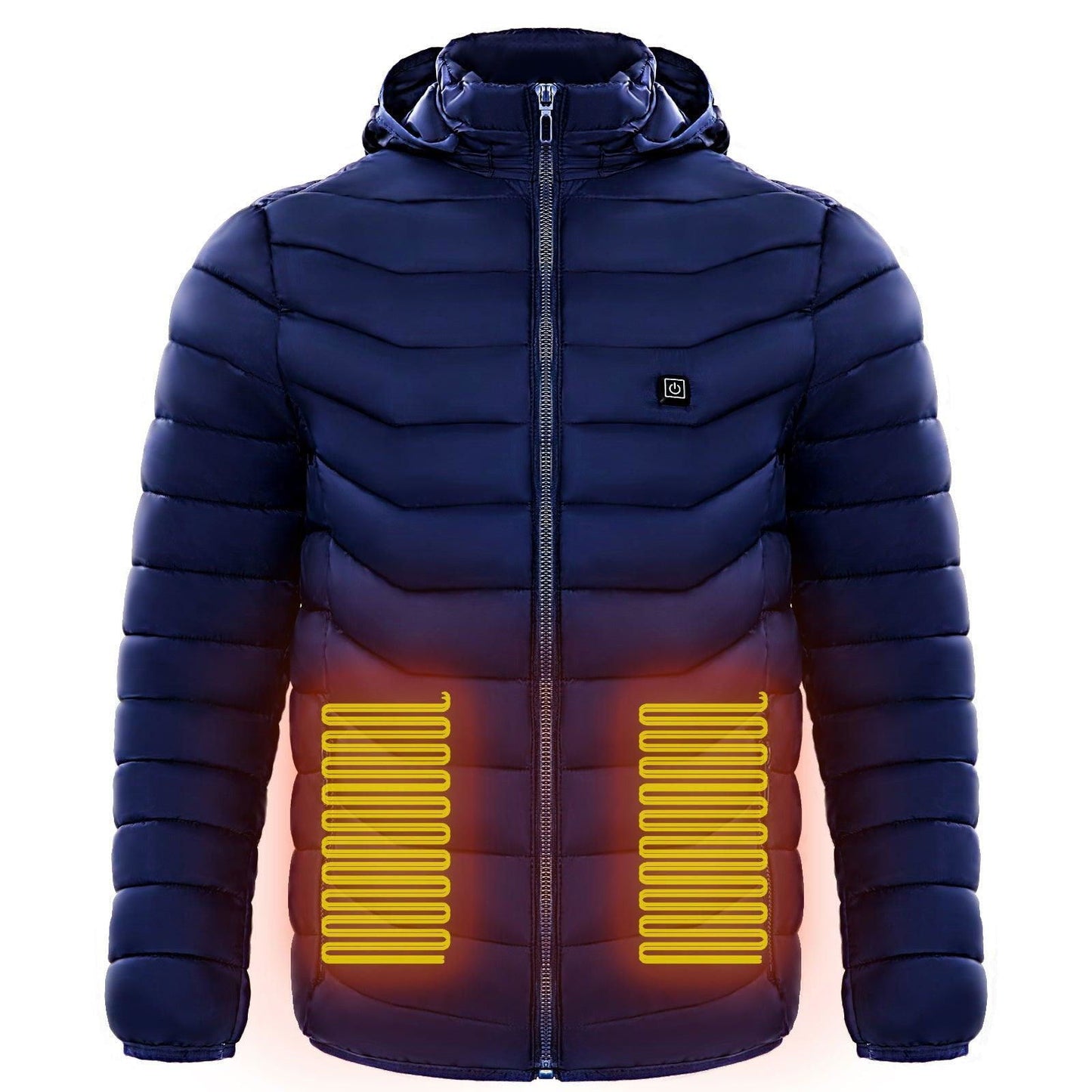 Men Heated Puffer Jacket Electric Heating Coat Insulated Hood Windbreaker 9Heat Zones - Shopylife -