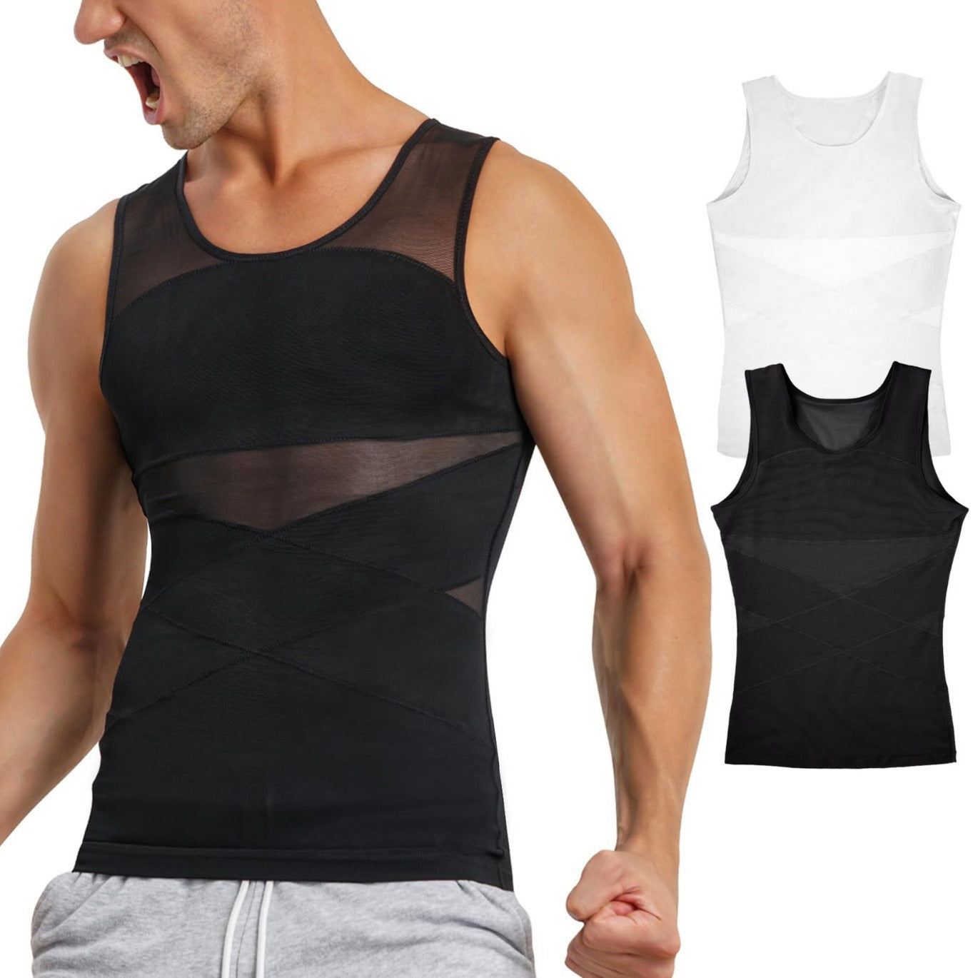 Fashion Personality Men's Breathable Mesh Tight Vest
