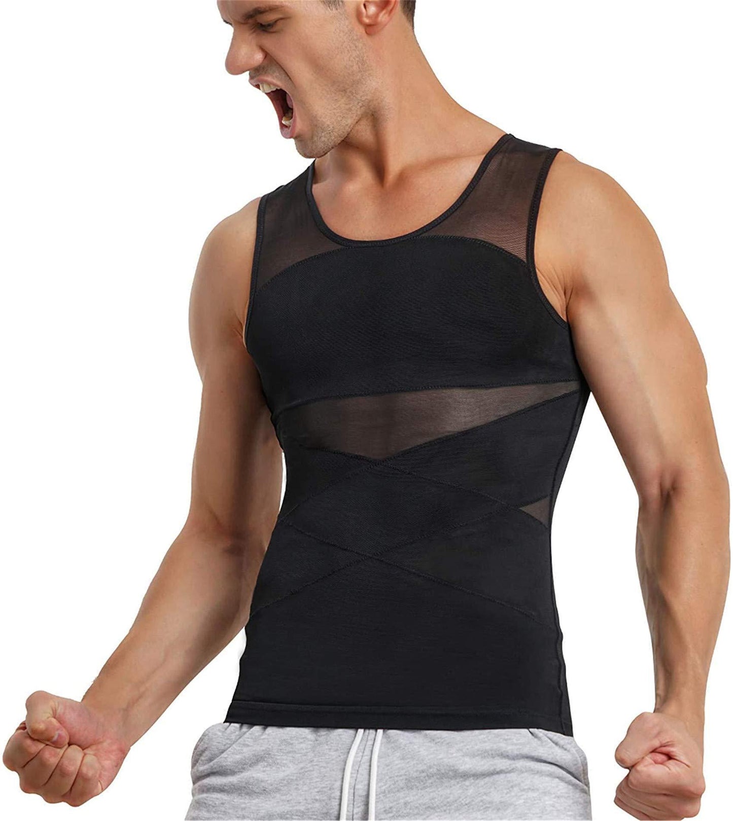 Fashion Personality Men's Breathable Mesh Tight Vest