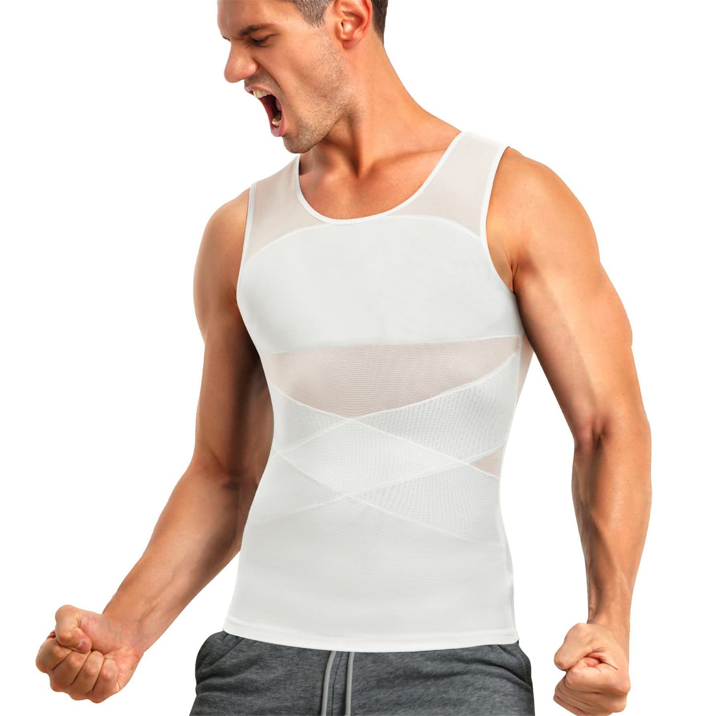Fashion Personality Men's Breathable Mesh Tight Vest