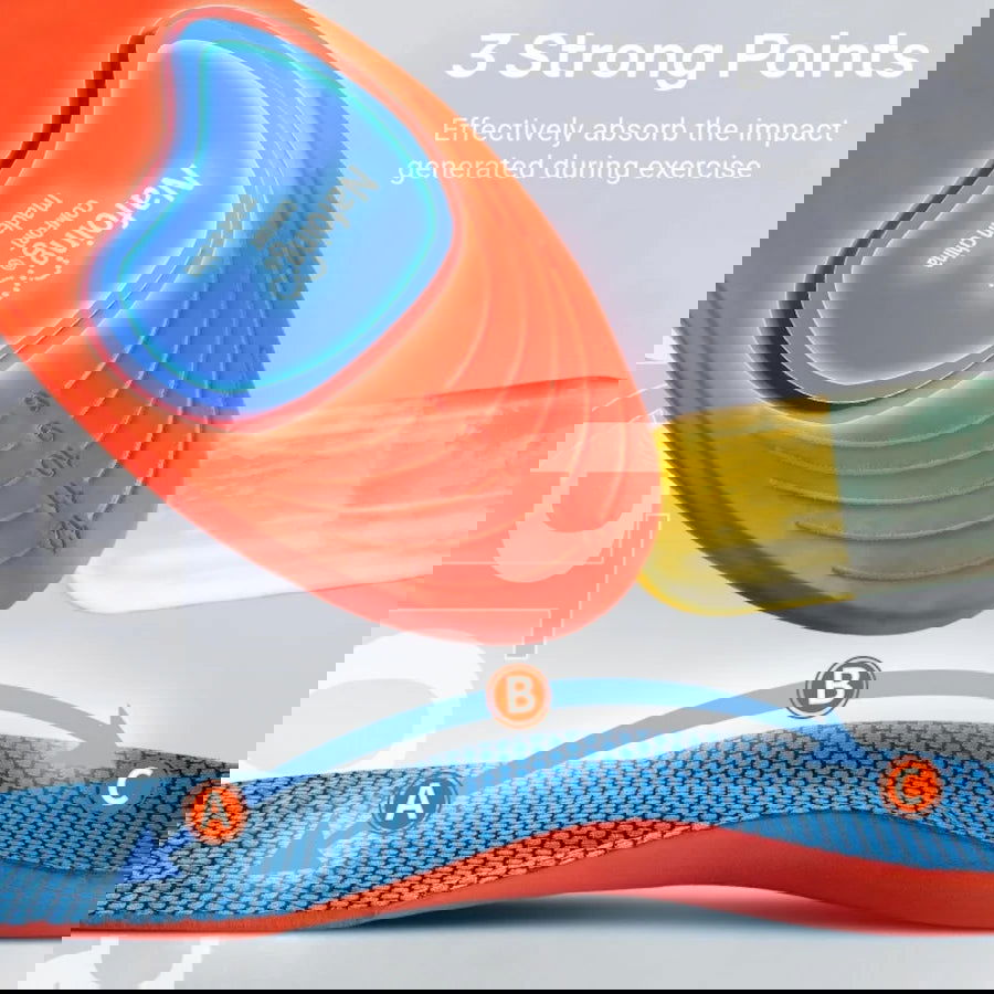 Orthopedic Sports Elasticity Insoles For Shoes Sole Unisex Technology Shock Absorption Breathable Running Insoles - Shopylife