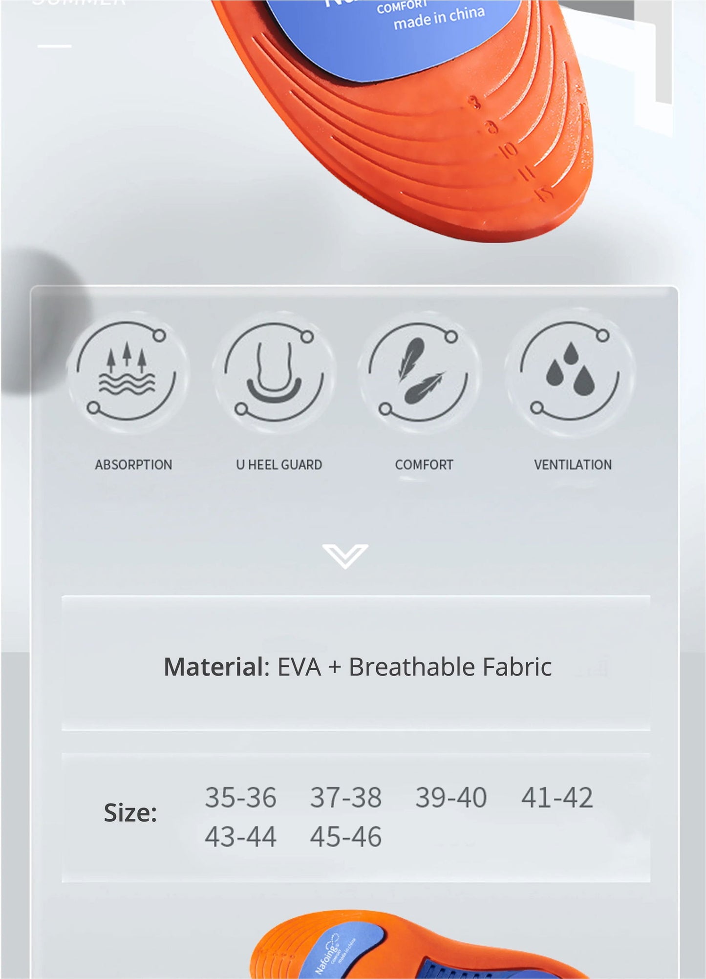 Orthopedic Sports Elasticity Insoles For Shoes Sole Unisex Technology Shock Absorption Breathable Running Insoles - Shopylife