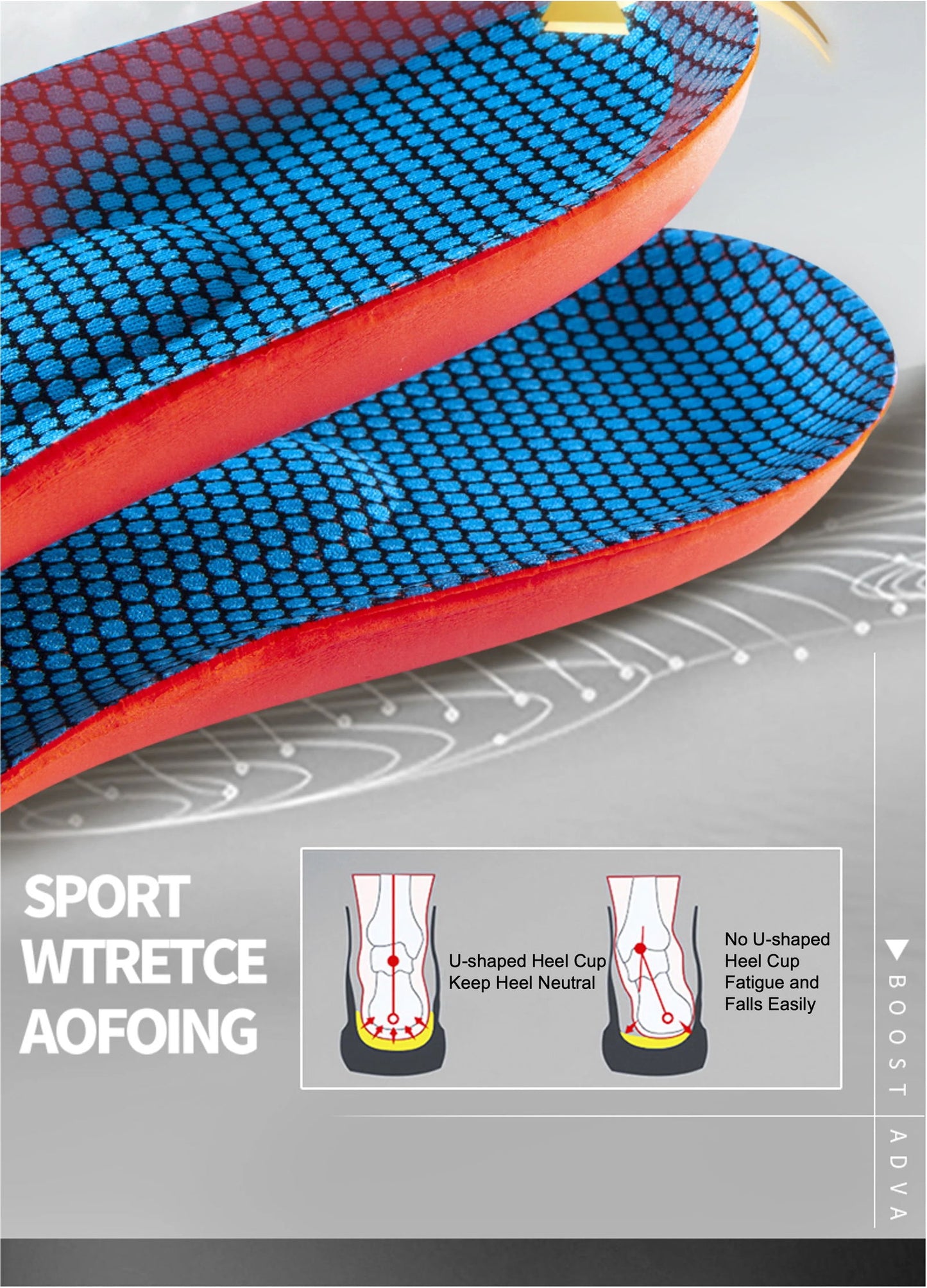 Orthopedic Sports Elasticity Insoles For Shoes Sole Unisex Technology Shock Absorption Breathable Running Insoles - Shopylife