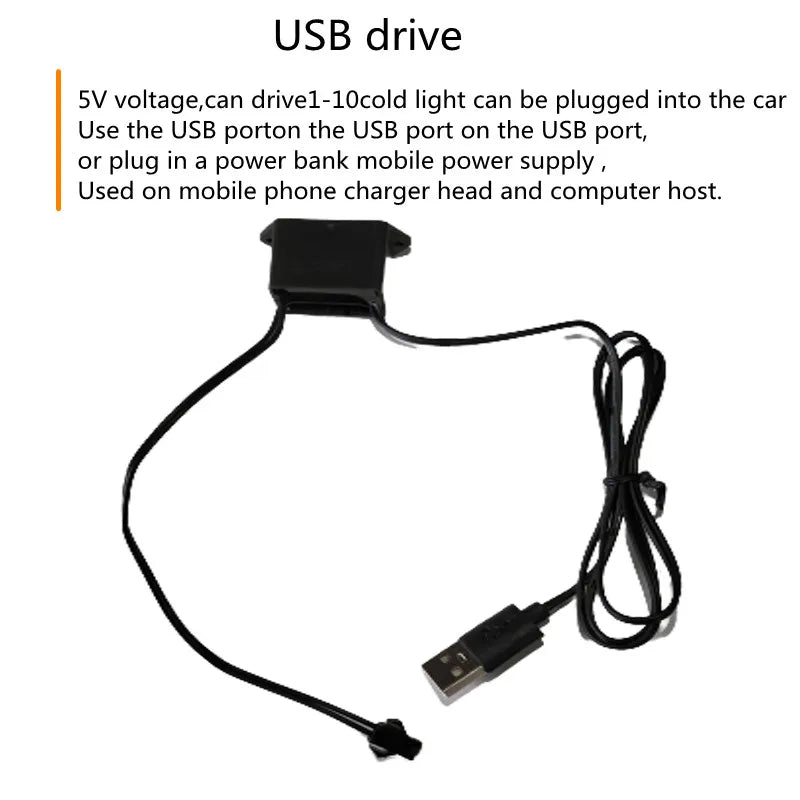 1M/3M/5M Car Interior Led Decorative Lamp EL Wiring Neon Strip For Auto DIY Flexible Ambient Light USB Party Atmosphere Diode Shopylife