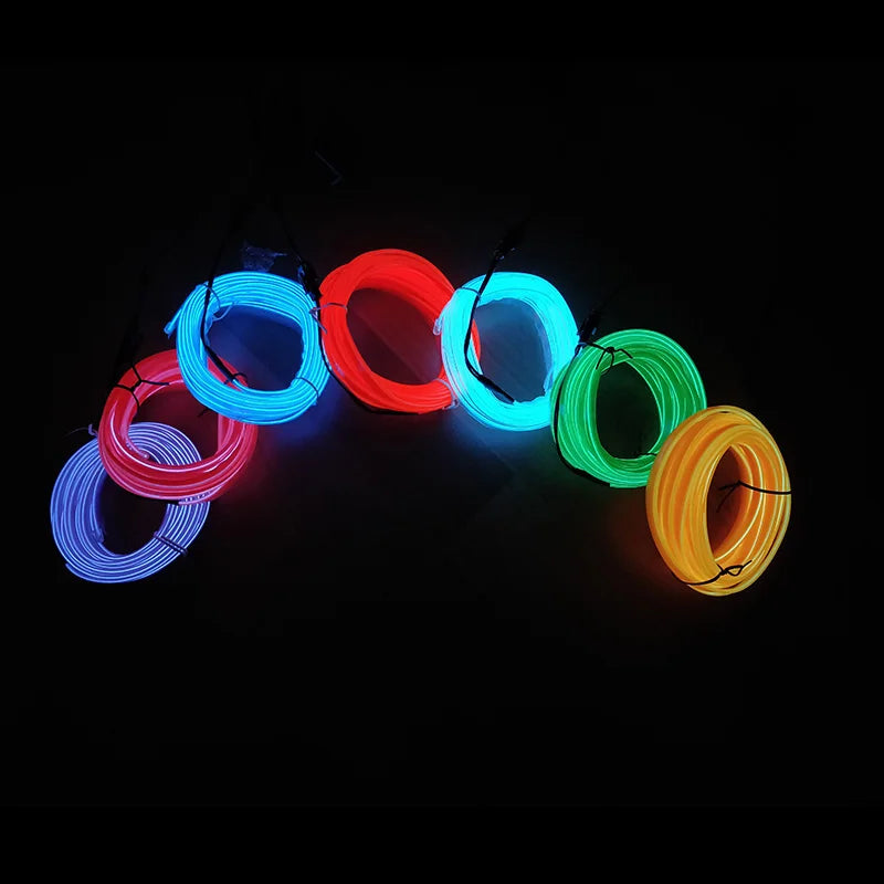 1M/3M/5M Car Interior Led Decorative Lamp EL Wiring Neon Strip For Auto DIY Flexible Ambient Light USB Party Atmosphere Diode Shopylife