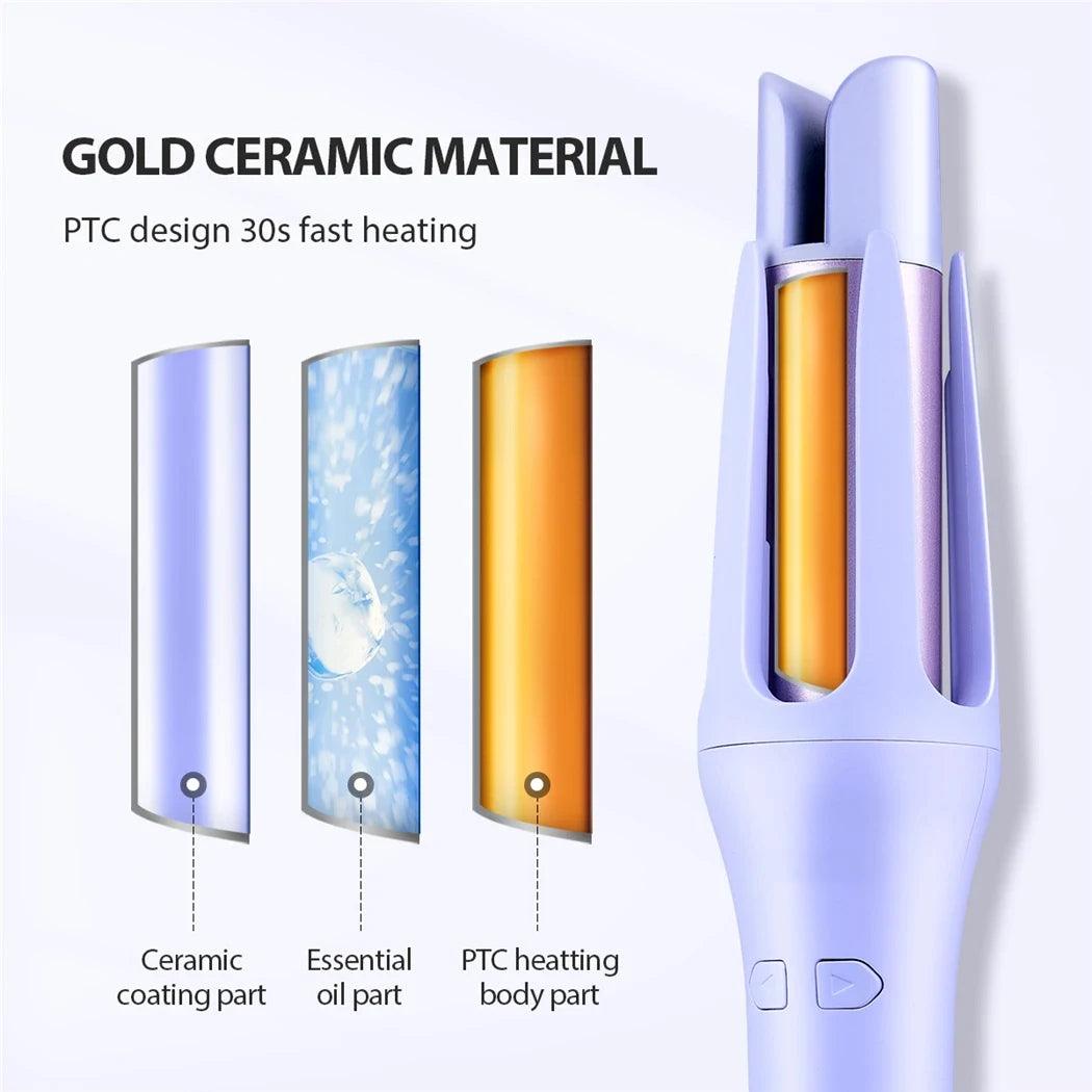 Tinsol 2 in 1 Automatic Hair Curler 32MM Auto Rotating Ceramic Hair Roller Professional Curling Iron Curling Wand Hair Waver - Shopylife