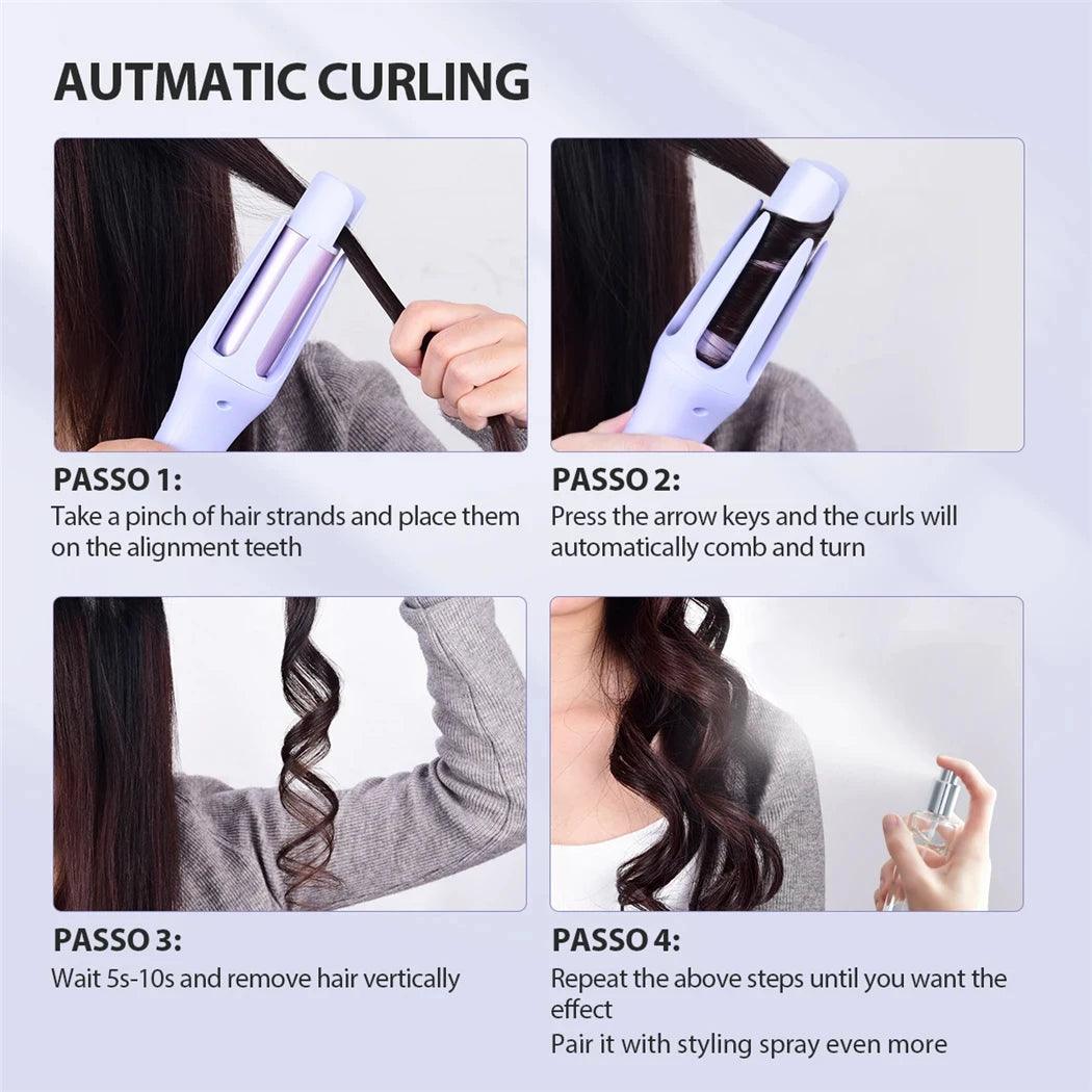 Tinsol 2 in 1 Automatic Hair Curler 32MM Auto Rotating Ceramic Hair Roller Professional Curling Iron Curling Wand Hair Waver - Shopylife