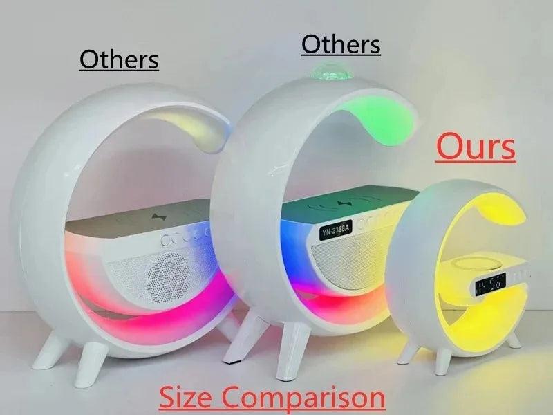 Wireless Charger Pad Stand Speaker TF Card RGB Night Light Lamp Alarm Clock Fast Charging Station Dock for iPhone Samsung Xiaomi - Shopylife