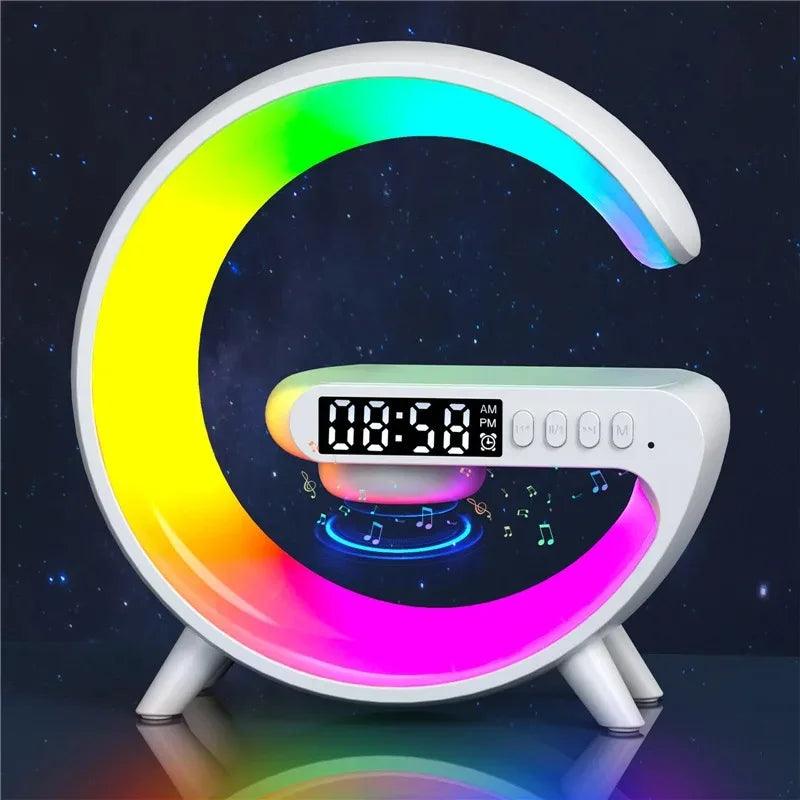 Wireless Charger Pad Stand Speaker TF Card RGB Night Light Lamp Alarm Clock Fast Charging Station Dock for iPhone Samsung Xiaomi - Shopylife