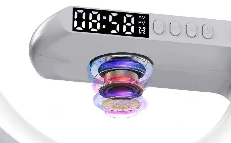 Wireless Charger Pad Stand Speaker TF Card RGB Night Light Lamp Alarm Clock Fast Charging Station Dock for iPhone Samsung Xiaomi - Shopylife