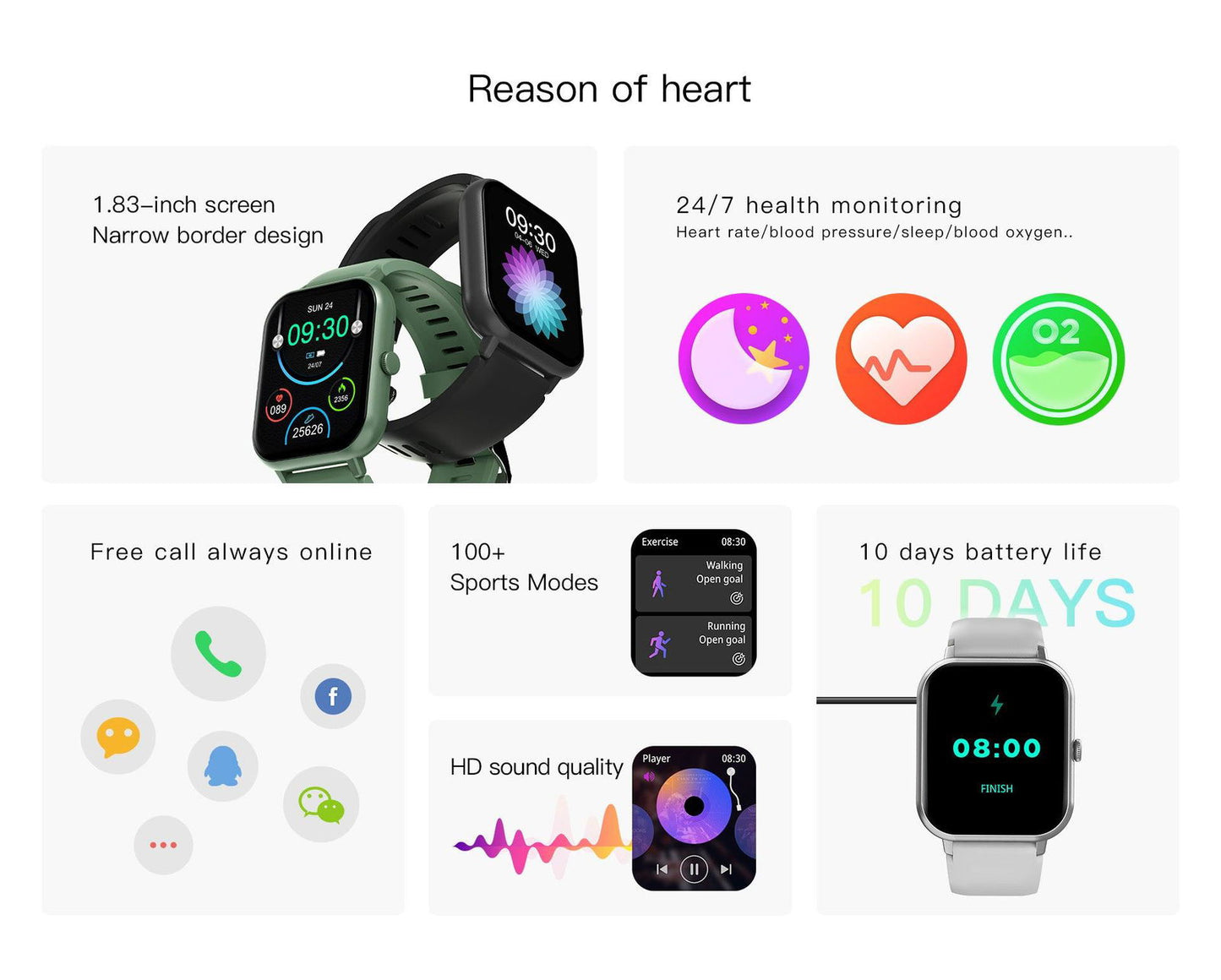 ZL54C Smart Watch AI Voice Assistant Heart Rate Blood Oxygen Sleep - Shopylife