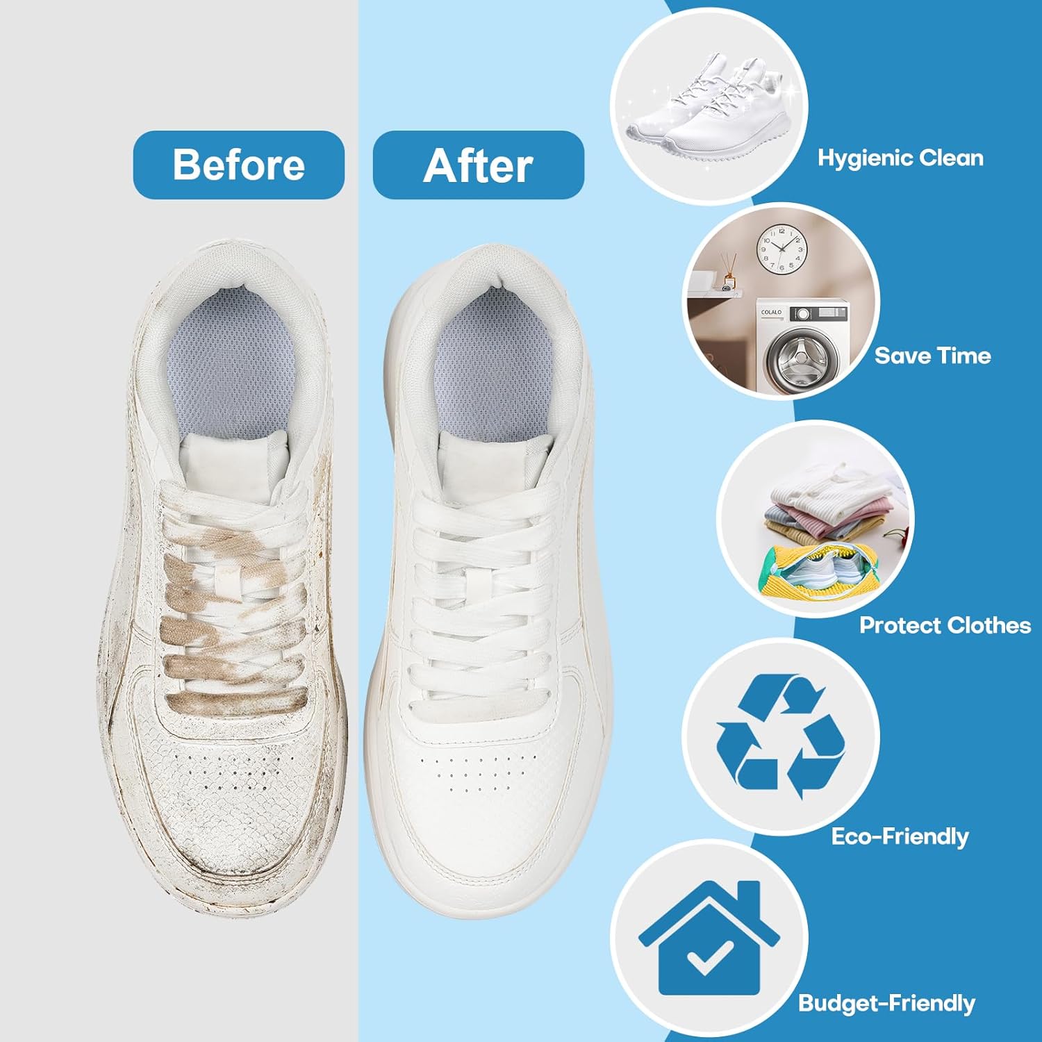 1PCS Washing Shoes Bag Cotton Laundry Fluffy Fibers Easily Remove Dirt Washing Bags Anti-Deformation Shoes Clothes Organizer Shopylife