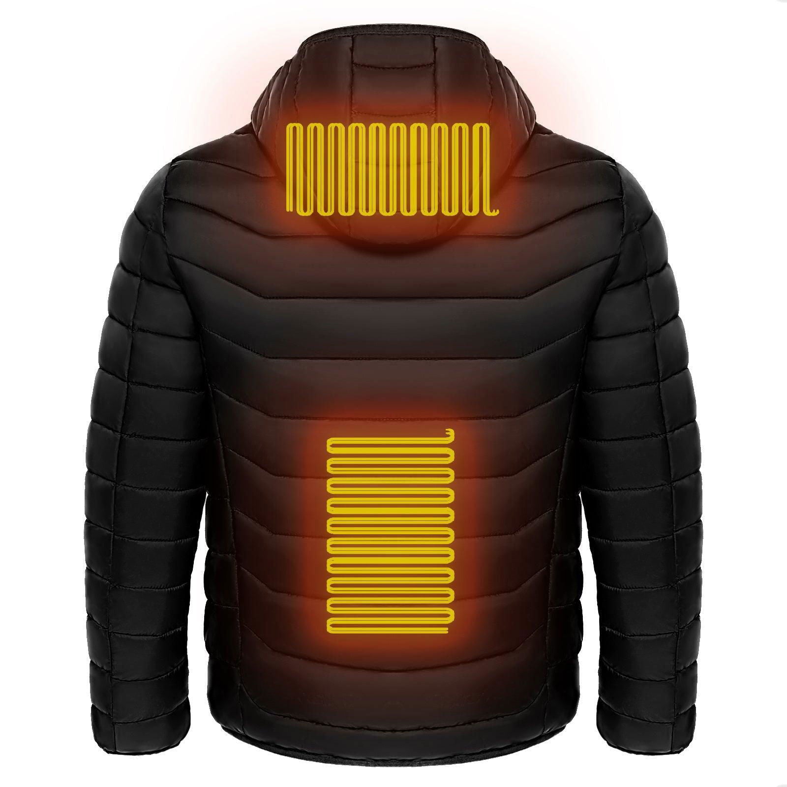 Men Heated Puffer Jacket Electric Heating Coat Insulated Hood Windbreaker 9Heat Zones - Shopylife -   