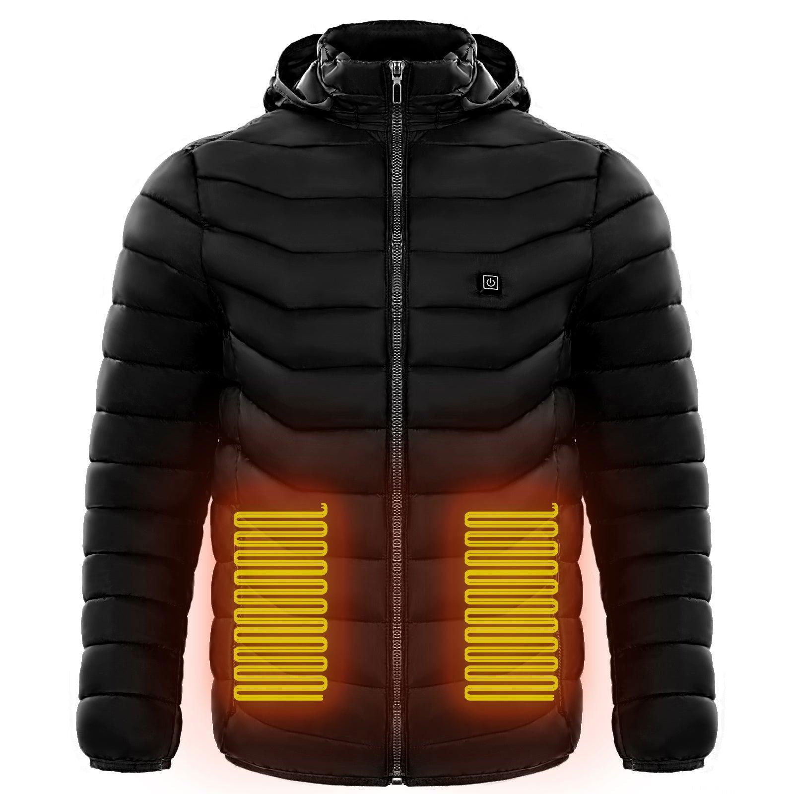 Men Heated Puffer Jacket Electric Heating Coat Insulated Hood Windbreaker 9Heat Zones - Shopylife -   