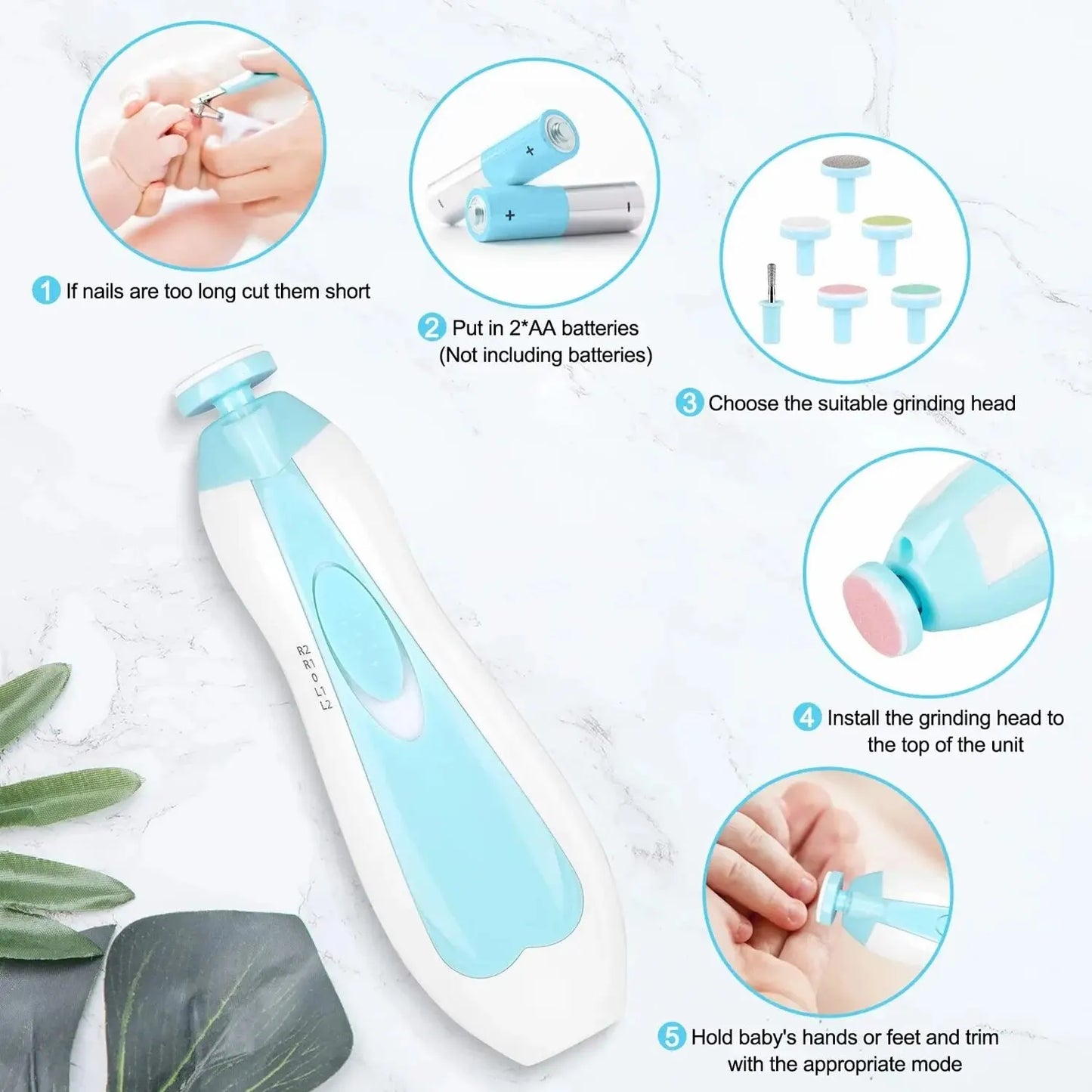 GentleCare™ 6-in-1 Electric Baby Nail