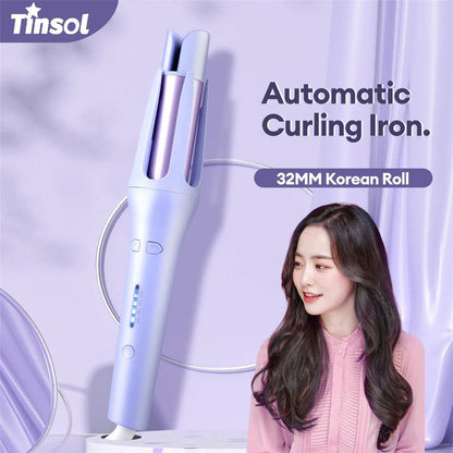 Tinsol 2 in 1 Automatic Hair Curler 32MM Auto Rotating Ceramic Hair Roller Professional Curling Iron Curling Wand Hair Waver - Shopylife