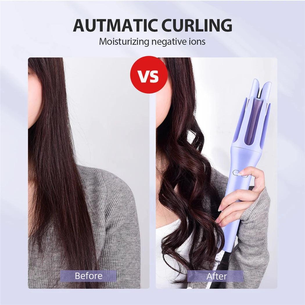 Tinsol 2 in 1 Automatic Hair Curler 32MM Auto Rotating Ceramic Hair Roller Professional Curling Iron Curling Wand Hair Waver - Shopylife