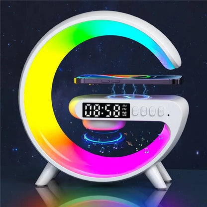 Wireless Charger Pad Stand Speaker TF Card RGB Night Light Lamp Alarm Clock Fast Charging Station Dock for iPhone Samsung Xiaomi - Shopylife